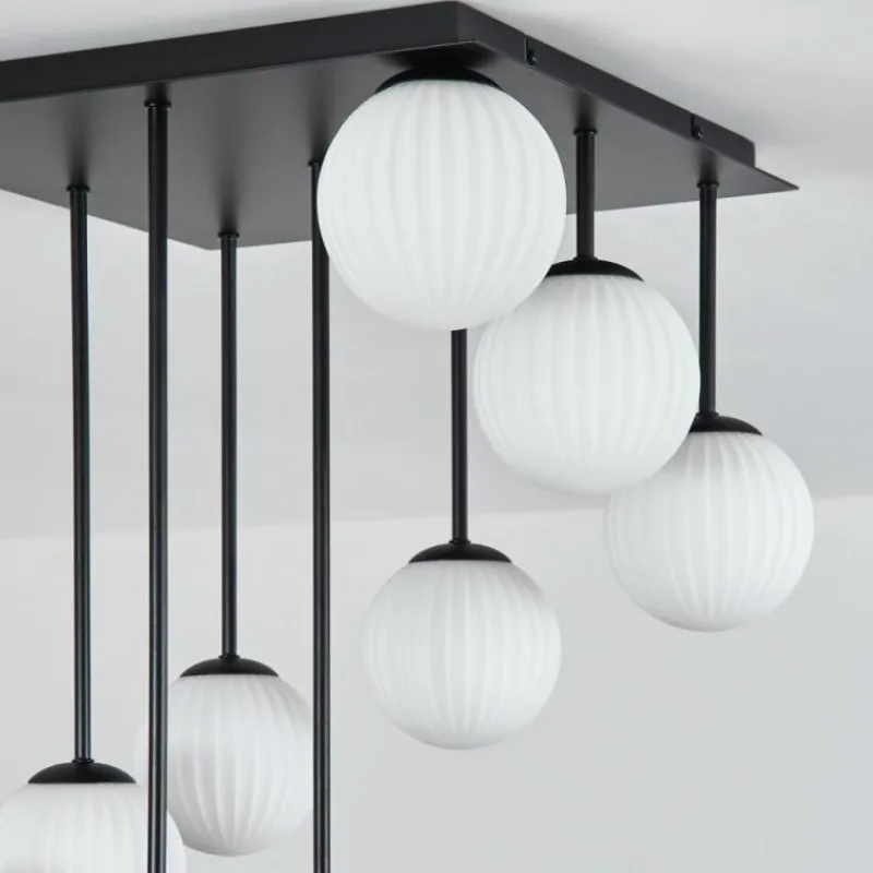 hofstein Chehalis Plafonnier, Boule lumineuse Blanc, 9 lumières