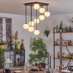 hofstein Chehalis Plafonnier, Boule lumineuse Blanc, 9 lumières