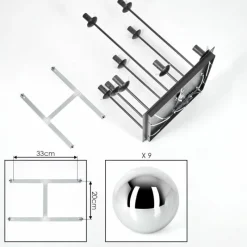 hofstein Chehalis Plafonnier, Boule lumineuse Chrome, Fumé, 9 lumières