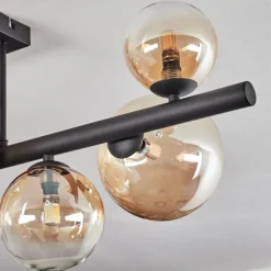hofstein Chehalis Plafonnier, Boule lumineuse Ambre, Clair, 8 lumières