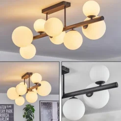 hofstein Chehalis Plafonnier, Boule lumineuse Blanc, 8 lumières