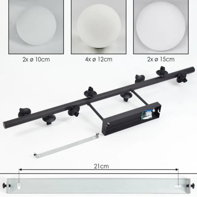 hofstein Chehalis Plafonnier, Boule lumineuse Blanc, 8 lumières