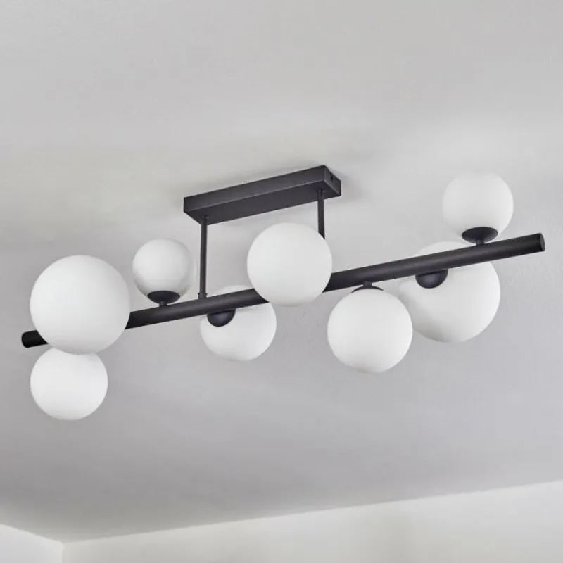 hofstein Chehalis Plafonnier, Boule lumineuse Blanc, 8 lumières