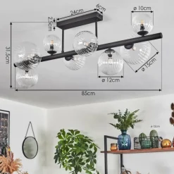 Lampes À Boules-hofstein Chehalis Plafonnier, Boule lumineuse Clair, 8 lumières