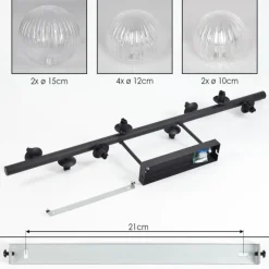 Lampes À Boules-hofstein Chehalis Plafonnier, Boule lumineuse Clair, 8 lumières
