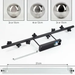 hofstein Chehalis Plafonnier, Boule lumineuse Fumé, 8 lumières