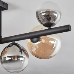 hofstein Chehalis Plafonnier, Boule lumineuse Ambre, Clair, Fumé, 8 lumières