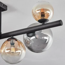 hofstein Chehalis Plafonnier, Boule lumineuse Ambre, Clair, Fumé, 8 lumières