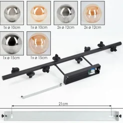 hofstein Chehalis Plafonnier, Boule lumineuse Ambre, Fumé, 8 lumières