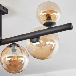 hofstein Chehalis Plafonnier, Boule lumineuse Ambre, 8 lumières