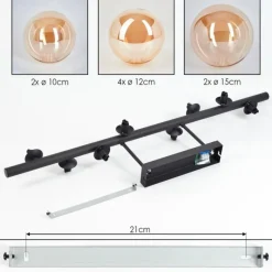 hofstein Chehalis Plafonnier, Boule lumineuse Ambre, 8 lumières