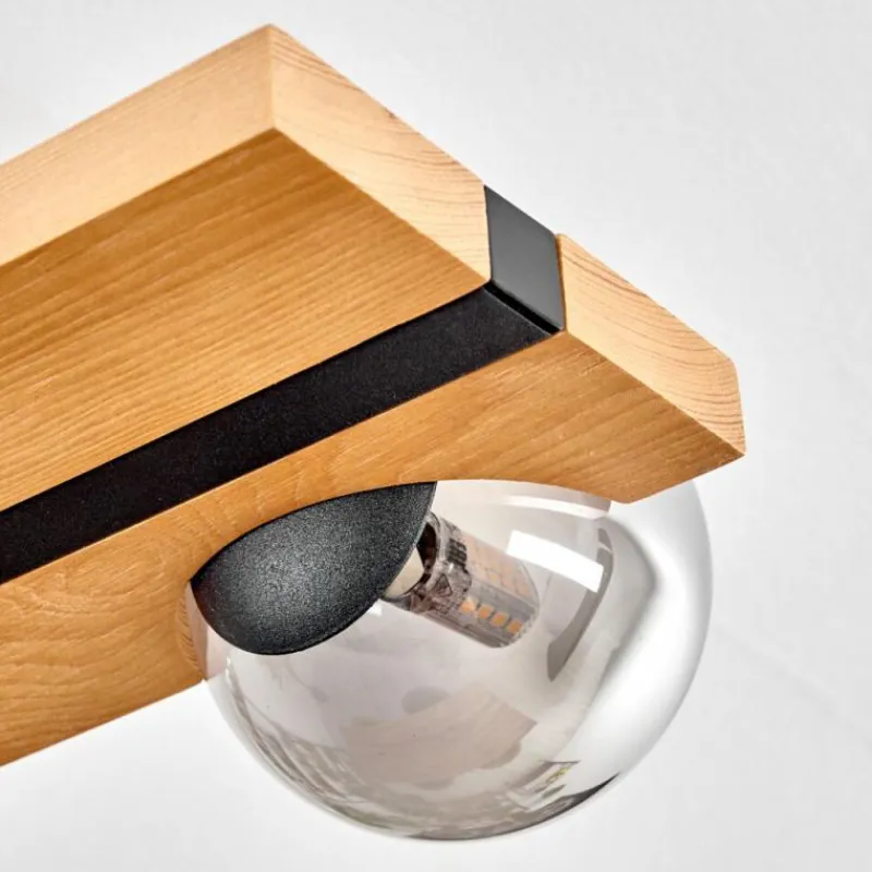 Luminaires Scandinaves-hofstein Chehalis Plafonnier, Boule lumineuse Écru, Noir, 4 lumières