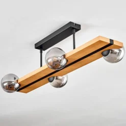 Luminaires Scandinaves-hofstein Chehalis Plafonnier, Boule lumineuse Écru, Noir, 4 lumières