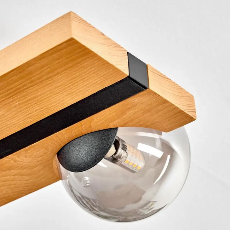 Luminaires Scandinaves-hofstein Chehalis Plafonnier, Boule lumineuse Écru, Noir, 4 lumières