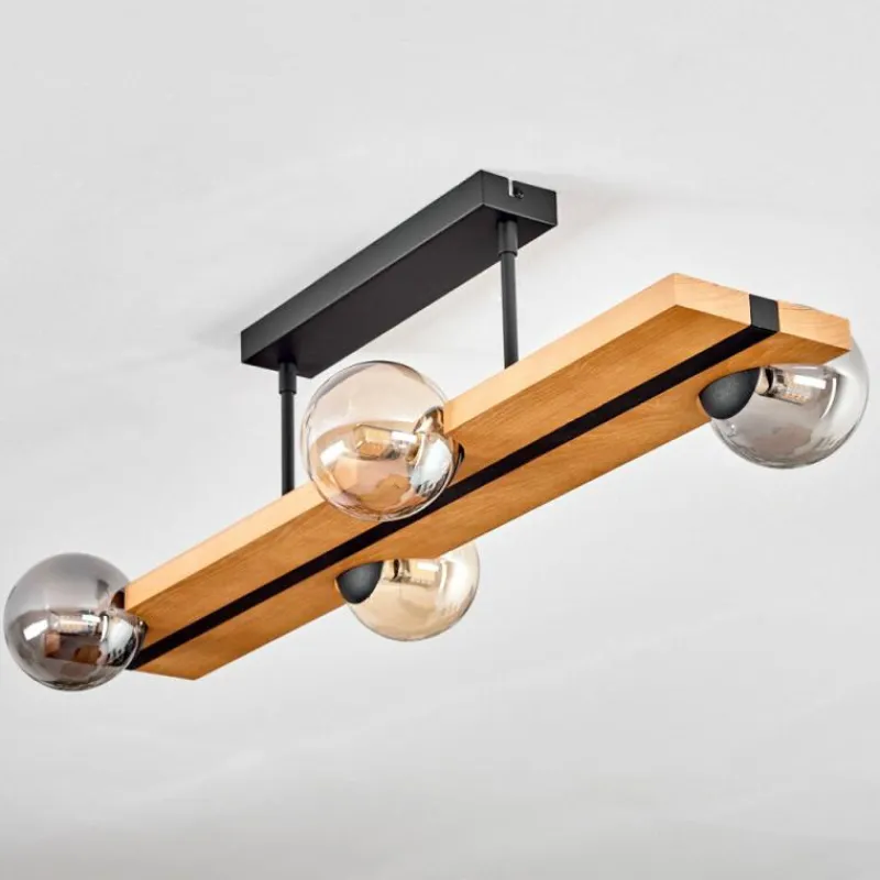 Luminaires Scandinaves-hofstein Chehalis Plafonnier, Boule lumineuse Écru, Noir, 4 lumières