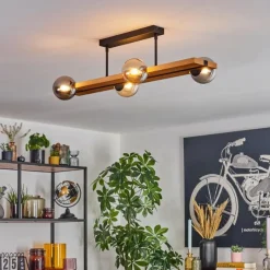 Luminaires Scandinaves-hofstein Chehalis Plafonnier, Boule lumineuse Écru, Noir, 4 lumières