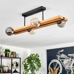 Luminaires Scandinaves-hofstein Chehalis Plafonnier, Boule lumineuse Écru, Noir, 4 lumières