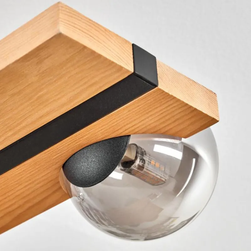 Luminaires Scandinaves-hofstein Chehalis Plafonnier, Boule lumineuse Écru, Noir, 6 lumières