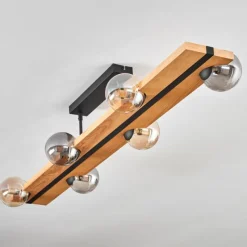 Luminaires Scandinaves-hofstein Chehalis Plafonnier, Boule lumineuse Écru, Noir, 6 lumières