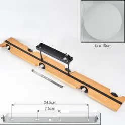 Luminaires Scandinaves-hofstein Chehalis Plafonnier, Boule lumineuse Écru, Noir, 6 lumières