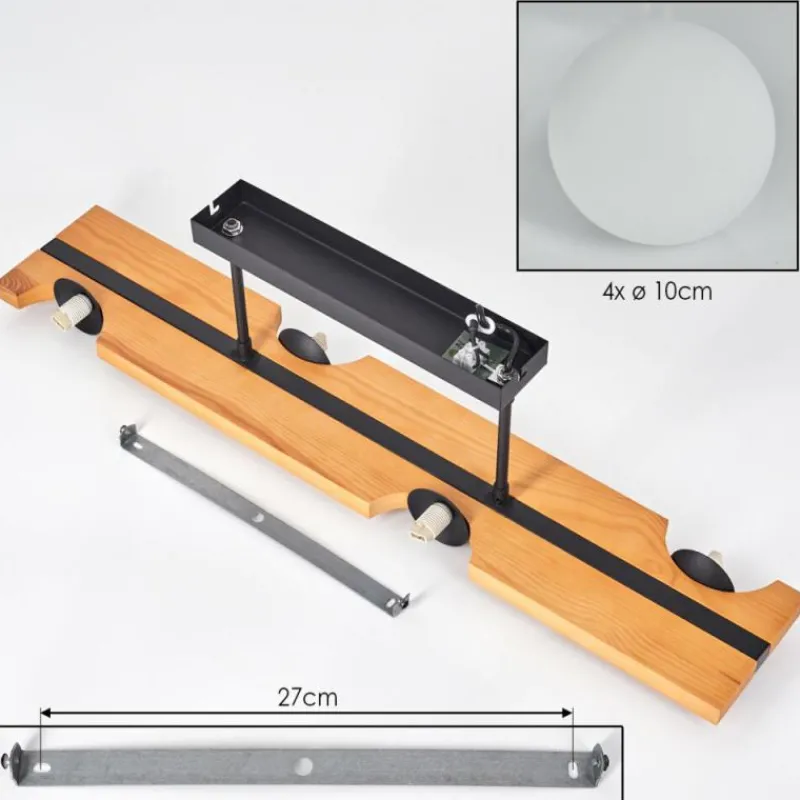 Luminaires Scandinaves-hofstein Chehalis Plafonnier, Boule lumineuse Écru, Noir, 4 lumières