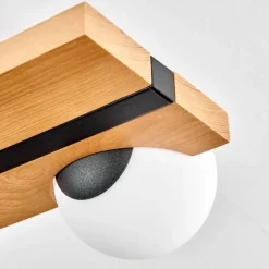 Luminaires Scandinaves-hofstein Chehalis Plafonnier, Boule lumineuse Écru, Noir, 4 lumières