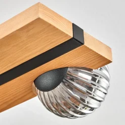 Luminaires Scandinaves-hofstein Chehalis Plafonnier, Boule lumineuse Écru, Noir, 6 lumières