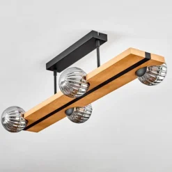 Luminaires Scandinaves-hofstein Chehalis Plafonnier, Boule lumineuse Écru, Noir, 4 lumières