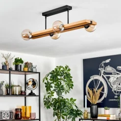 Luminaires Scandinaves-hofstein Chehalis Plafonnier, Boule lumineuse Écru, Noir, 4 lumières