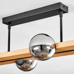 Luminaires Scandinaves-hofstein Chehalis Plafonnier, Boule lumineuse Écru, Noir, 4 lumières