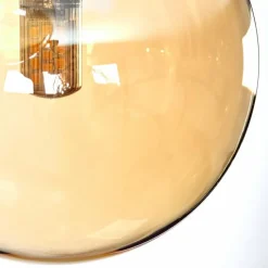 hofstein Chehalis Plafonnier, Boule lumineuse 76 cm Ambre, 12 lumières