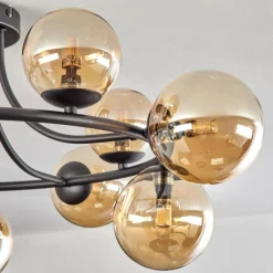 hofstein Chehalis Plafonnier, Boule lumineuse 76 cm Ambre, 12 lumières