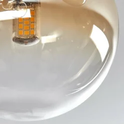 hofstein Chehalis Plafonnier, Boule lumineuse 76 cm Ambre, Clair, 12 lumières