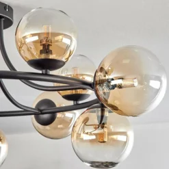 hofstein Chehalis Plafonnier, Boule lumineuse 76 cm Ambre, Clair, 12 lumières