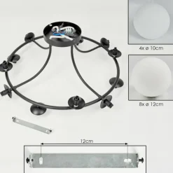 hofstein Chehalis Plafonnier, Boule lumineuse 76 cm Blanc, 12 lumières