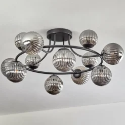 hofstein Chehalis Plafonnier, Boule lumineuse 76 cm Fumé, 12 lumières