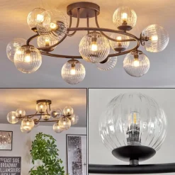 Lampes À Boules-hofstein Chehalis Plafonnier, Boule lumineuse 76 cm Clair, 12 lumières