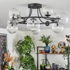 Lampes À Boules-hofstein Chehalis Plafonnier, Boule lumineuse 76 cm Clair, 12 lumières