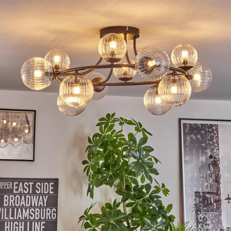 Lampes À Boules-hofstein Chehalis Plafonnier, Boule lumineuse 76 cm Clair, 12 lumières