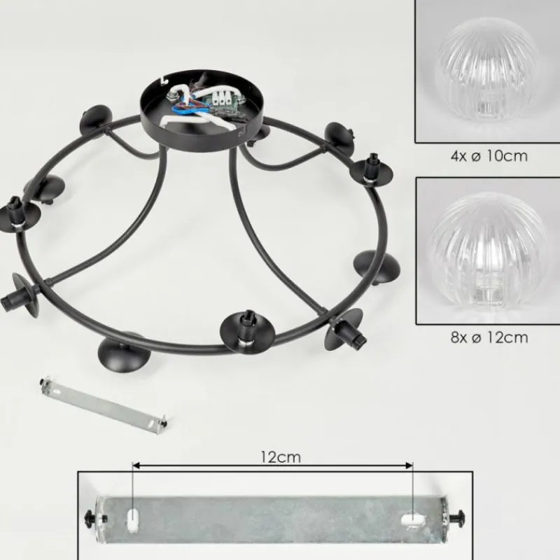 Lampes À Boules-hofstein Chehalis Plafonnier, Boule lumineuse 76 cm Clair, 12 lumières