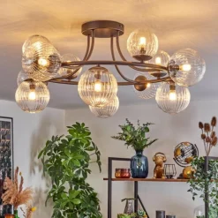 Lampes À Boules-hofstein Chehalis Plafonnier, Boule lumineuse 76 cm Clair, 12 lumières