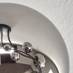 hofstein Chehalis Plafonnier, Boule lumineuse 76 cm Chrome, Fumé, 12 lumières