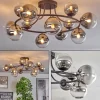 hofstein Chehalis Plafonnier, Boule lumineuse 76 cm Clair, Fumé, 12 lumières