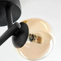 hofstein Chehalis Plafonnier, Boule lumineuse Ambre, Clair, 3 lumières