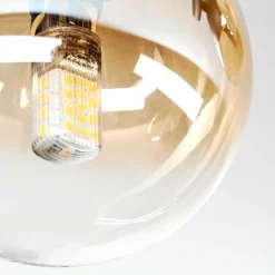 hofstein Chehalis Plafonnier, Boule lumineuse Ambre, Clair, 3 lumières
