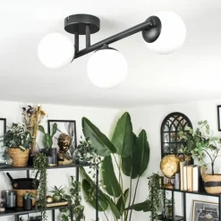 hofstein Chehalis Plafonnier, Boule lumineuse Blanc, 3 lumières