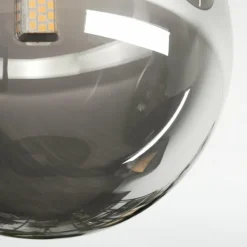 hofstein Chehalis Plafonnier, Boule lumineuse Fumé, 3 lumières