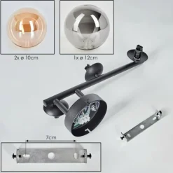 hofstein Chehalis Plafonnier, Boule lumineuse 23 cm Ambre, Fumé, 3 lumières