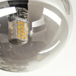 hofstein Chehalis Plafonnier, Boule lumineuse 23 cm Ambre, Fumé, 3 lumières