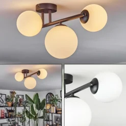 hofstein Chehalis Plafonnier, Boule lumineuse Blanc, 3 lumières